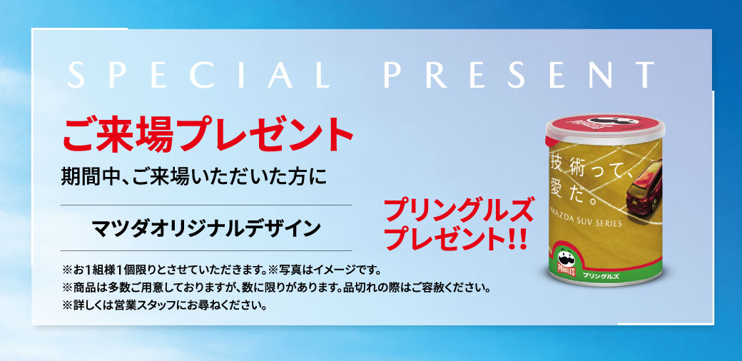 ご来場プレゼント マツダオリジナルデザイン プリングルズ
