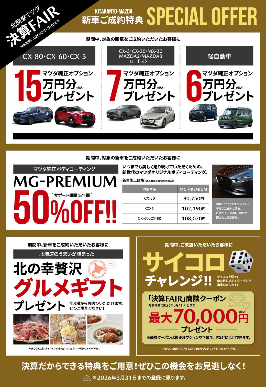 新車ご成約特典 マツダ純正オプションプレゼント